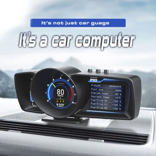 ใหม่ล่าสุด A600 HUD เครื่องวัดอุณหภูมิน้ํามันดิจิทัล หน้าจอออโต้ OBD2+GPS เทอร์โบบูสต์ อเนกประสงค์