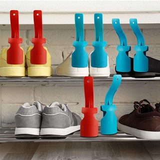 【สไตล์ฮอต】Unisex Lazy Shoe Helper Sock Shoe Slider Handled Shoehorn Lifting Wearing Helper Tool คุณภาพสูง