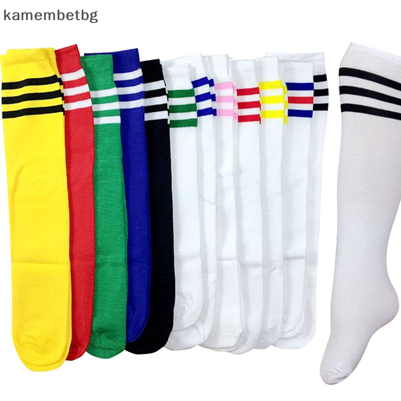 Kamembetbg ถุงเท้ากีฬาฟุตบอล ผ้าฝ้าย สแปนเด็กซ์ ยาวถึงเข่า สําหรับเด็ก และผู้ใหญ่