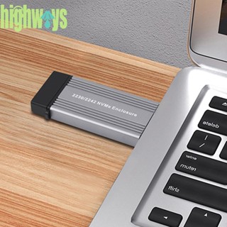 อะแดปเตอร์ M.2 NVME PCIE Solid State Drive Enclosure SSD Enclosure USB3.1 Gen2 10Gbps NVME Case SSD M.2 M/M+B Key สําหรับ 2230 2242 SSD [highways.th]