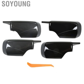 Soyoung Side View Mirror Caps Door Covers Antiscratch for 3 Series E46 Sedan 1998‑2005