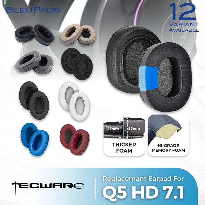 แผ่นโฟมรองหูฟัง พรีเมี่ยม สําหรับ Tecware Q5 HD 7.1