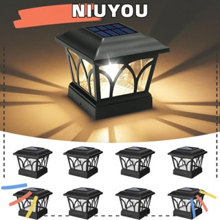 Niuyou โคมไฟติดผนัง LED พลังงานแสงอาทิตย์ กันน้ํา สําหรับตกแต่งสวน รั้ว กลางแจ้ง