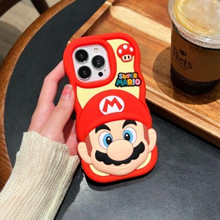 เคสโทรศัพท์มือถือซิลิโคน Tpu แบบนิ่ม ลายการ์ตูน Super Mario 3D กันกระแทก สําหรับ iPhone 14 13 12 11 15 Pro Max