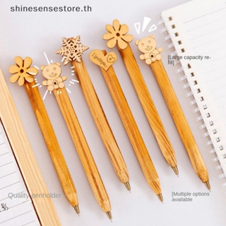 Shine ปากกาลูกลื่น 0.5 มม. สีดํา สไตล์เรโทร เครื่องเขียน สําหรับนักเรียน 4 ชิ้น