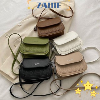 Zaijie24 กระเป๋าสะพายไหล่ สะพายข้าง หนัง PU สีพื้น สําหรับผู้หญิง