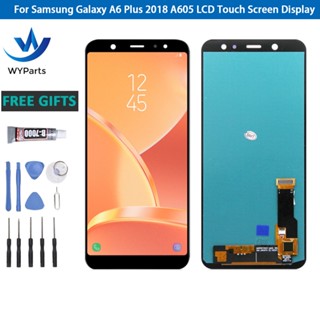 Super AMOLED ชุดประกอบหน้าจอสัมผัสดิจิทัล Lcd สําหรับ Samsung Galaxy A6 Plus 2018 A605 A605F