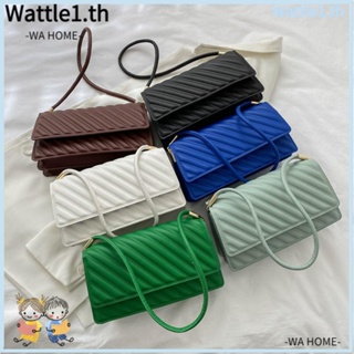 Wttle กระเป๋าสะพายไหล่ กระเป๋าถือ หนัง PU ความจุขนาดใหญ่ สีพื้น สําหรับสตรี