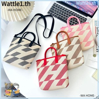 Wttle กระเป๋าสะพายไหล่ กระเป๋าถือ กระเป๋าช้อปปิ้ง แฮนด์เมด สีพื้น สําหรับสตรี