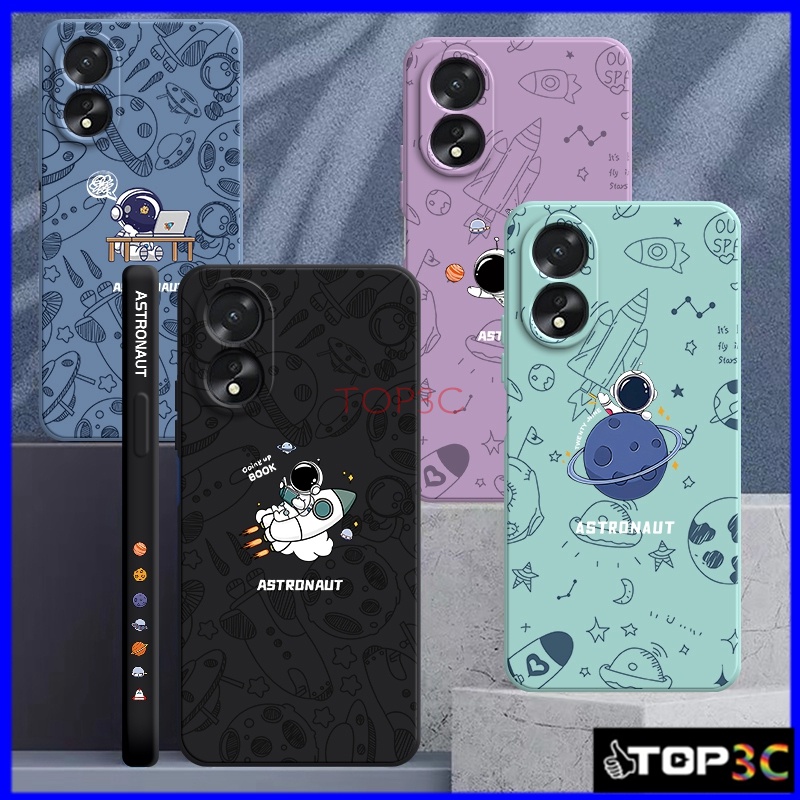 เคส Oppo A38/A60/A18/A58/A78/A98 5G/A78 5G/A17/A16/A15/A15S/A16K/A57 2022/A77S/A54 Nasa นักบินอวกาศเคสโทรศัพท ์ TKA