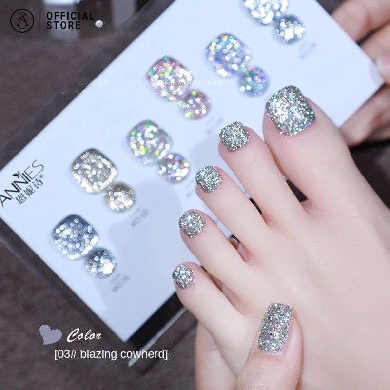 สีเจลทาเล็บ ANNIES สีเจลกริตเตอร์ รุ่น ผสมกากเพชรแน่นมากๆ Flash Diamond nail gel สีเจลแฟลช สีทาเล็บเ