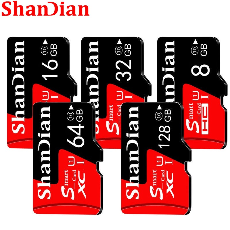 Shandian อะแดปเตอร์การ์ดหน่วยความจําหุ่นยนต์ SD ความเร็วสูง TF 128GB 64GB UAV 32GB Mini SD สําหรับมอนิเตอร์โทรศัพท์มือถือ 16GB 8GB