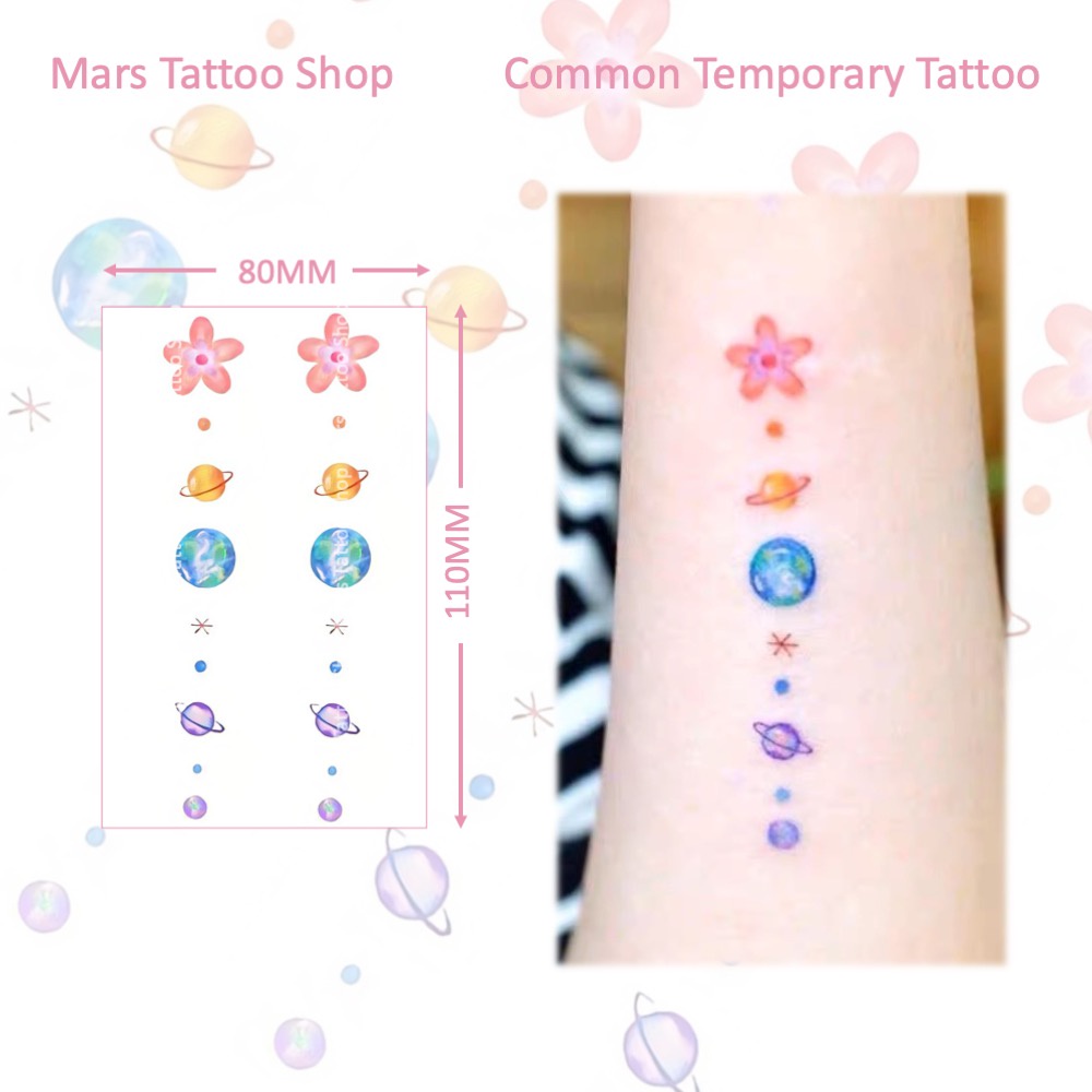 สติ๊กเกอร์รอยสักชั่วคราว Mars Tattoo, ติดทนนาน, ลายดาวเคราะห์, CX049