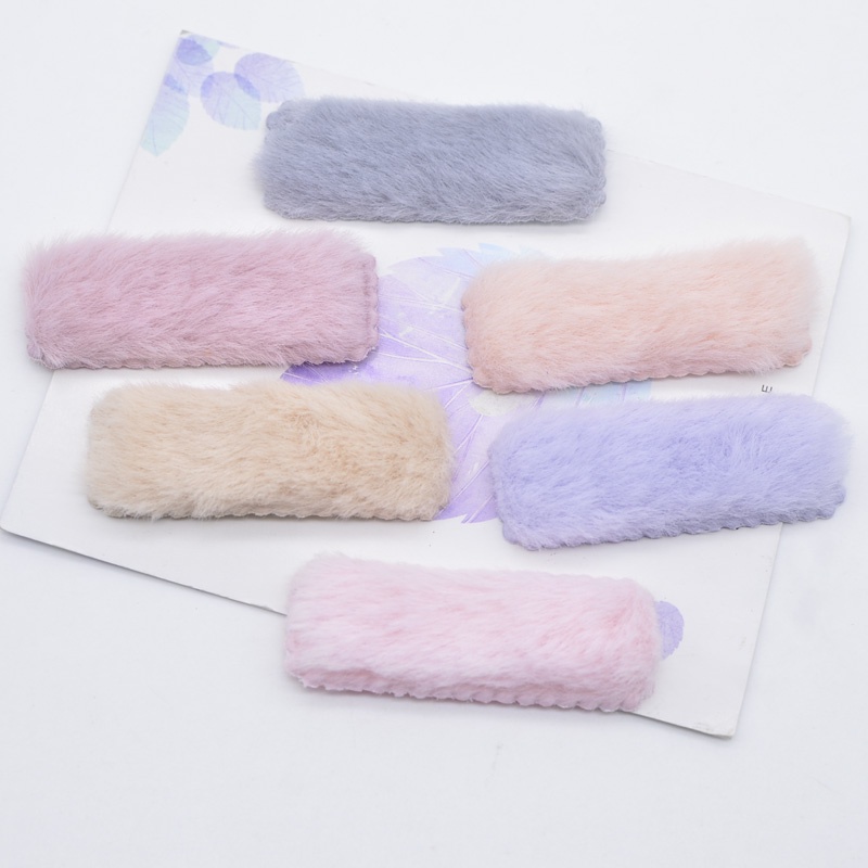 24 ชิ้น 55 * 20 มม. บุนวมขนมิงค์ นุ่ม สี่เหลี่ยม คลิป Applique สําหรับเสื้อผ้า หมวก เย็บแพทช์ DIY เด็ก กิ๊บตกแต่ง อุปกรณ์เสริม