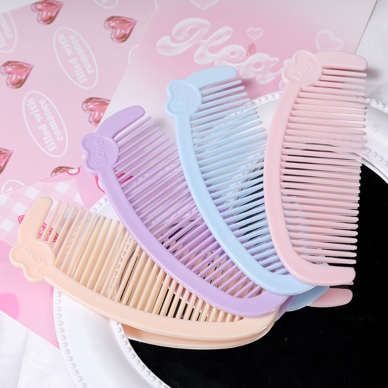 หวีพลาสติก ขนาดเล็ก แบบพกพา ป้องกันไฟฟ้าสถิตย์ สีแคนดี้ สไตล์เกาหลี สําหรับนวดหนังศีรษะ - รูปที่ 5