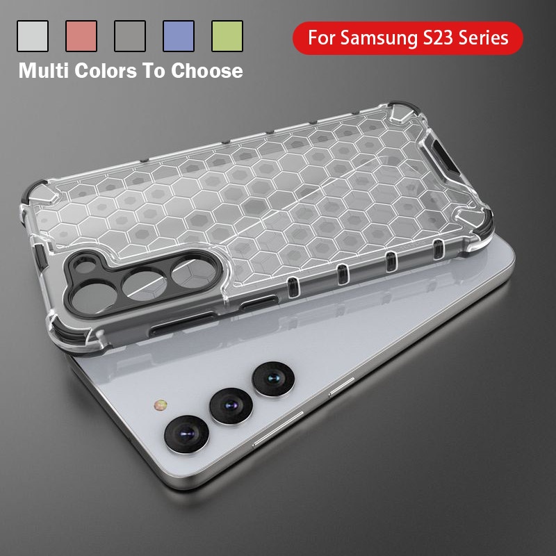 เคสซิลิโคนใส ลายรังผึ้ง หรูหรา กันกระแทก สําหรับ Samsung Galaxy S23 Plus Ultra FE S23FE S23U 2023