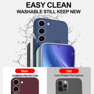 สําหรับ Samsung Galaxy A17 A07 A06 A16 A26 A36 A55 A56 Square ซิลิโคนเหลวเคสโทรศัพท์สีทึบกันกระแทกกันชนนุ่มฝาครอบ