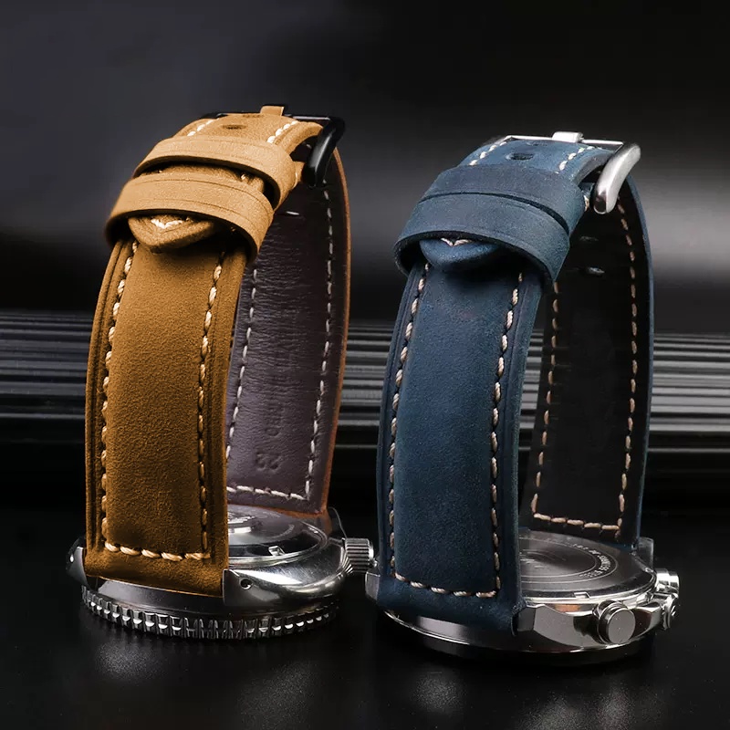 สายนาฬิกาข้อมือ สายหนังวัวแท้ เนื้อแมตต์ สไตล์วินเทจ สําหรับ Panerai 20 มม. 22 มม. 24 มม. 26 มม.