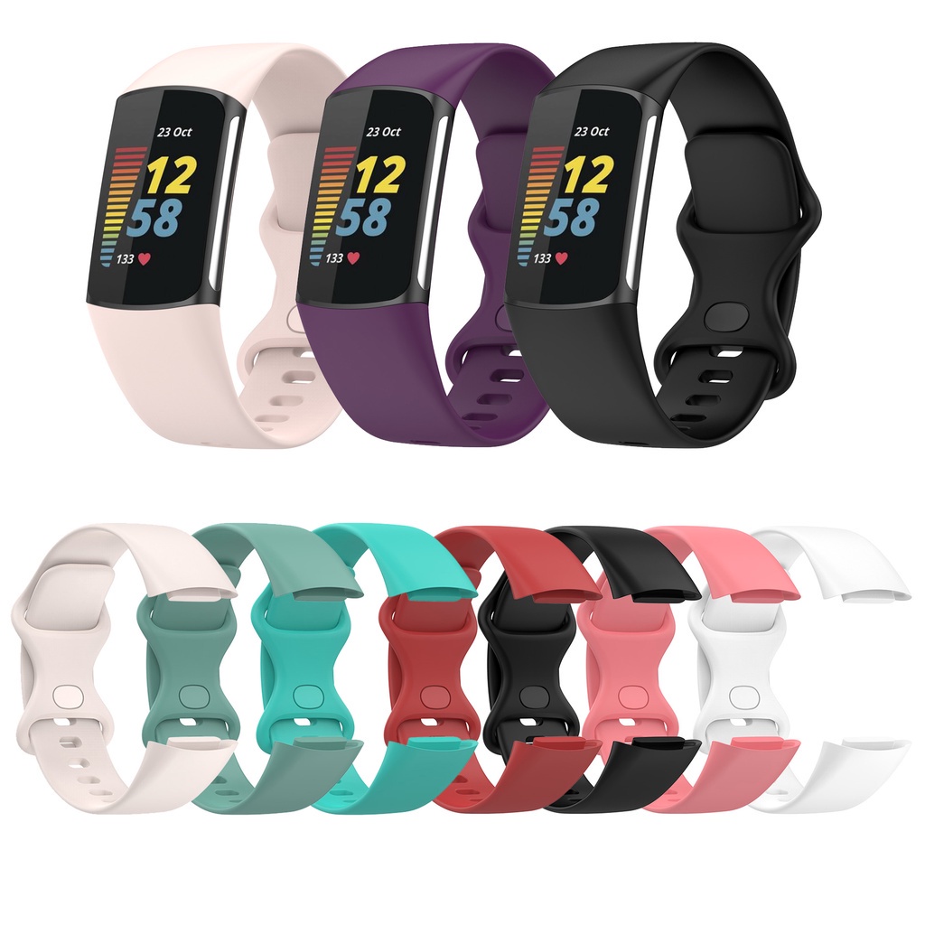 สายนาฬิกาข้อมือซิลิโคน แบบนิ่ม สําหรับ Fitbit Charge 5 6