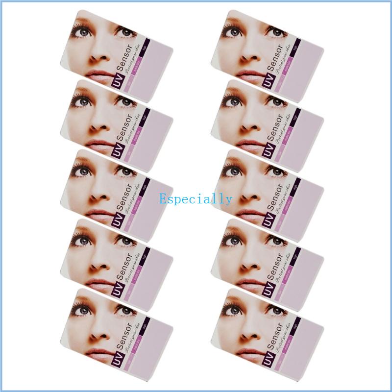 Esp 10 ชิ้น เซต สัตว์เลื้อยคลาน สวนขวด การ์ดทดสอบ UVB แสง UV โคมไฟ กระดาษทดสอบอายุการใช้งาน