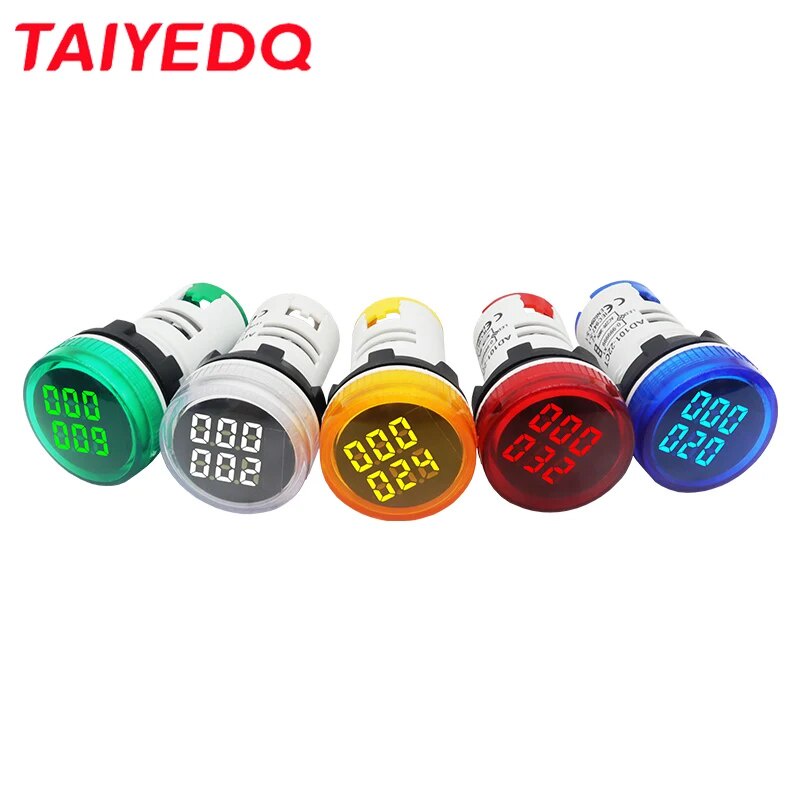 Mini LED Round Digital Counter Meter 22mm 6 Digital 0-999999 AC 220V-380V Electronic Signal Totalize