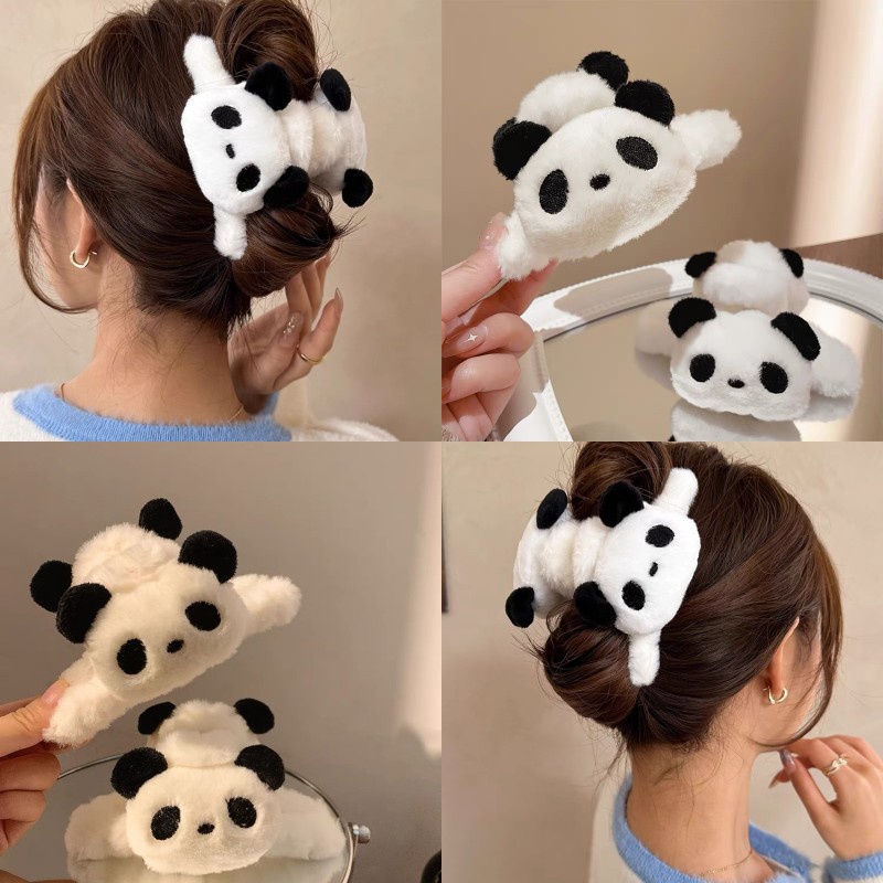 หนีบผมตุ๊กตาแพนด้าน่ารักสำหรับฤดูใบไม้ร่วงและฤดูหนาว ออกแบบใหม่ในปี 2023