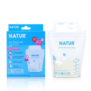NATUR เนเจอร์ ถุงเก็บนม ถุงเก็บน้ำนม 4oz แพ็ก 50