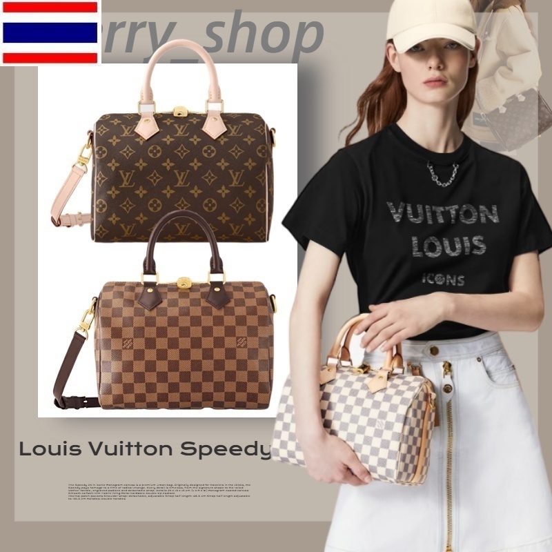 ลุยส์วิตตอง/Louis Vuitton SPEEDY bag with shoulder strap🍒LV BAG/ผู้หญิง/กระเป๋าสะพาย speedy 30 speedy 25 speedy 35 8DMW