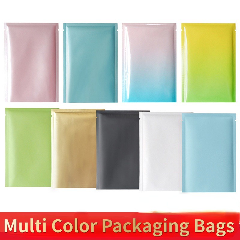 ถุงพลาสติกฟอยล์อลูมิเนียม เนื้อแมตต์ สีชมพู สีดํา สีขาว สําหรับใส่เครื่องประดับ ของขวัญ 100 ชิ้น