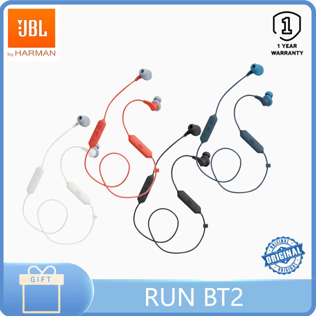 Jbl RUN BT2 หูฟังบลูทูธไร้สาย พร้อมที่แขวนคอ กันน้ํา กันเหงื่อ สําหรับวิ่ง