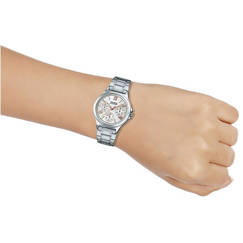 Watch Shop Casio นาฬิกาข้อมือผู้หญิง สายสแตนเลส รุ่น LTP-V300D,LTP-V300D-7A2,LTP-V300D-7A2UDF