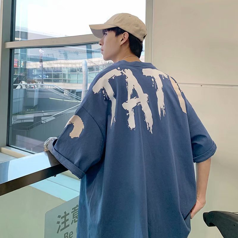 【M-8XL 】ใหม่ เสื้อยืดลําลอง แขนสั้น คอกลม ทรงหลวม เหมาะกับฤดูร้อน สไตล์อเมริกัน สําหรับผู้ชาย คู่รัก