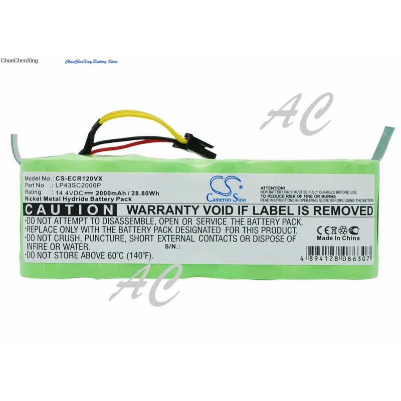 AC Cameron Sino 2000mAh Battery for Dibea KK8, X500, X580, LP43SC2000P For Ecovacs Deebot CR120, KK-
