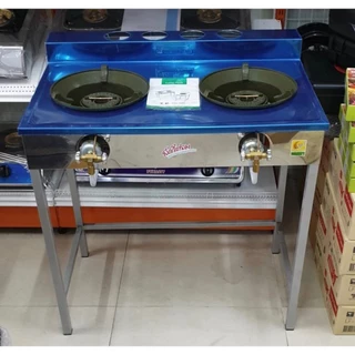 LUCKY FLAME เตา KB5 คู่ ลัคกี้เฟลม รุ่น SA-820 หน้าสแตนเลส ขาเหล็ก อย่างดี ไฟแรง ไฟสวย