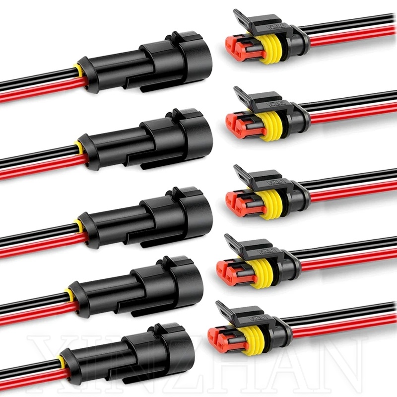 ปลั๊กเชื่อมต่อสายไฟ 2 Pin กันน้ํา สําหรับรถยนต์ รถจักรยานยนต์ สกูตเตอร์