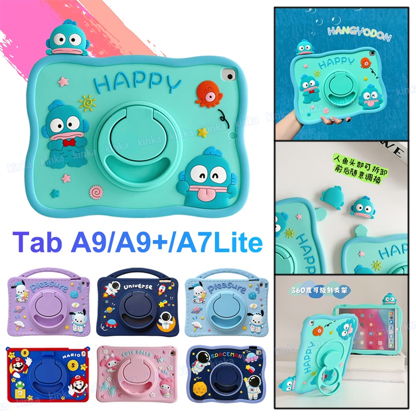 ขาตั้งหมุนได้ 360 องศาเด็กปลอดภัยนักบินอวกาศ 3D น่ารักซิลิโคนอ่อนนุ่มลายการ์ตูนเคสแท็บเล็ตกันกระแทกสำหรับ Samsung Galaxy Tab A9 SM-X110 X115 X117 A9 Plus X210 X216B X218U A8 10.5 X200 X205 A7 Lite 8.7 T220 T225 8.0 T290 T295 S6 Lite P610 P619
