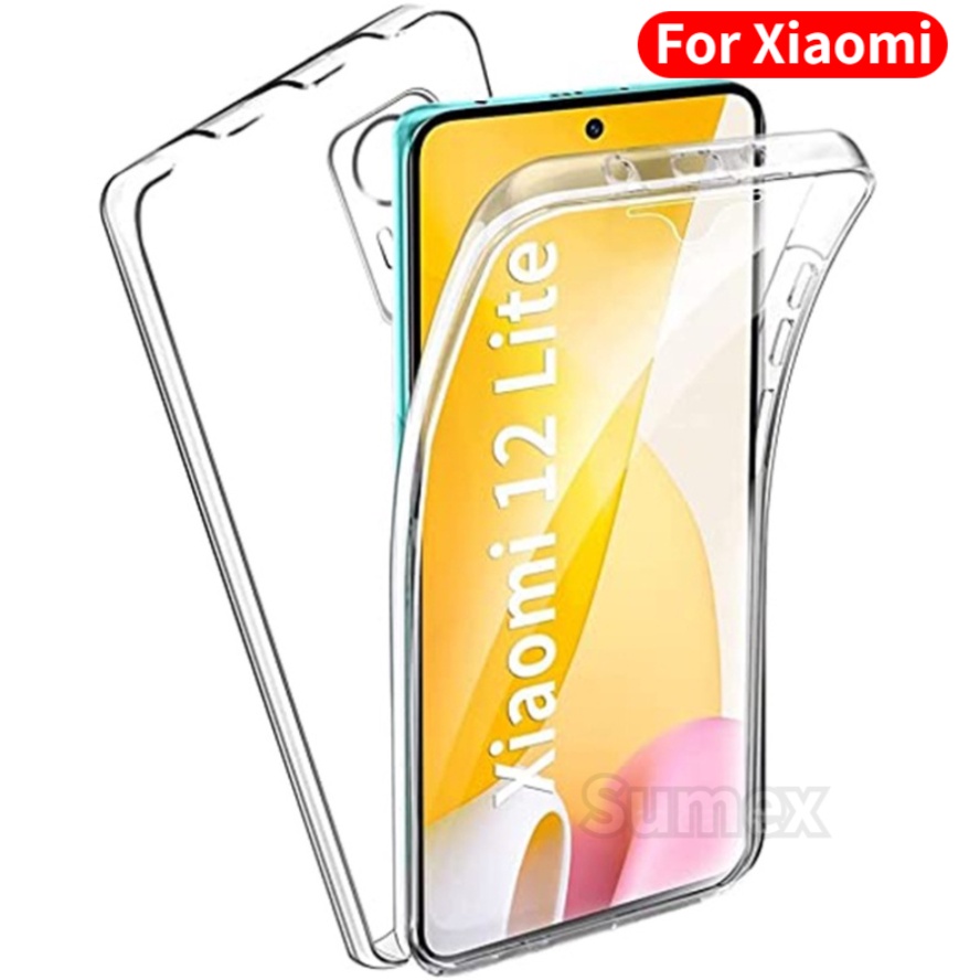 360° เคสโทรศัพท์มือถือ PC TPU แบบใส สองด้าน กันกระแทก สําหรับ Xiaomi 12 Mi 11 Lite 13T 12T 11T 10T Pro 12X 5G hp Xiaomi13t POCO M4 X4 X3