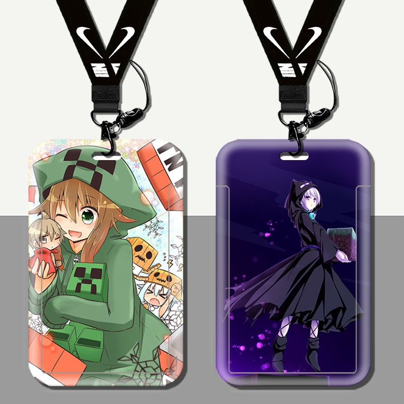 Minecraft MC Ins Version Custom Student School ID Card Holder Personal ID Card Case Bank Card Work I