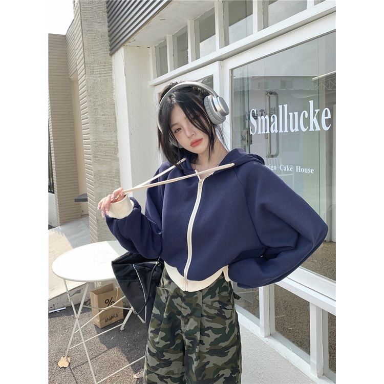 ส่งไวจากไทย SELLDA M-2XL เสื้อฮู้ด เรียบๆ แขนยาว เกาหลี ผู้หญิง