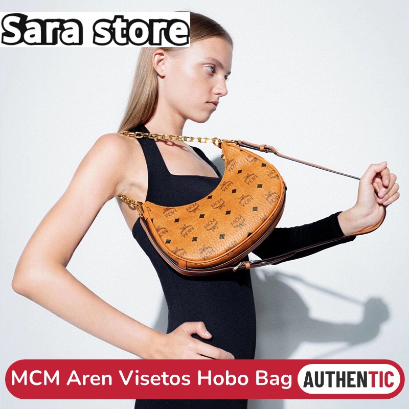 กระเป๋า MCM Small Aren Visetos Half Moon Hobo Bag กระเป๋ากุ๊ยพระจันทร์ครึ่งเสี้ยว กระเป๋าสะพายสตรี