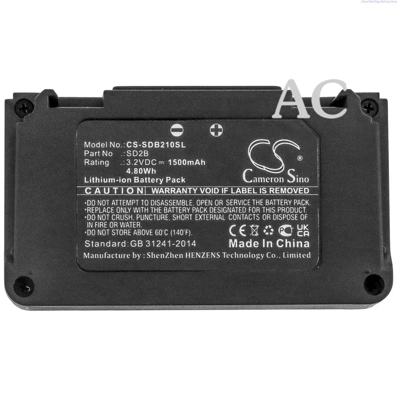 AC Cameron Sino 1500mAh Microphone Battery SD2B for Sony MAMEN MD2,UWP-D21,UWP-D22,UWP-D25,UWP-D26
