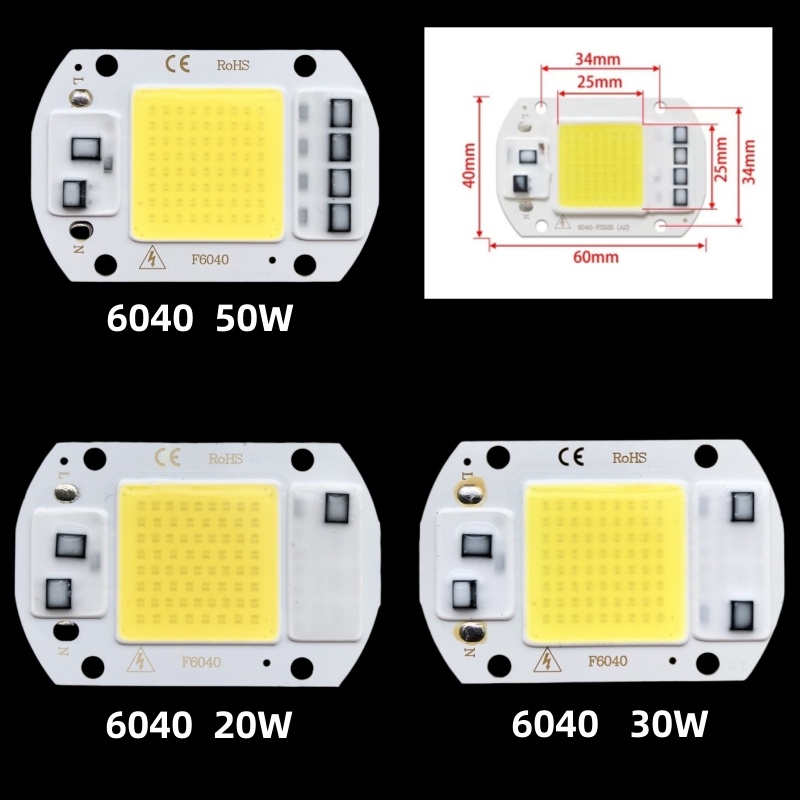 Led COB โคมไฟลูกปัด 20W 30W 50W AC 220V 240V IP65 สมาร์ท IC ไม่ต้องใช้ไดร์เวอร์ DIY น้ําท่วมหลอดไฟ Led Spotlight ชิปกลางแจ้งโคมไฟ