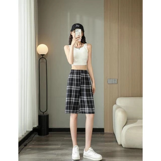mystyle.99-กางเกงสก๊อตสั้น ผ้านิ่มยืด ใส่สบาย #350