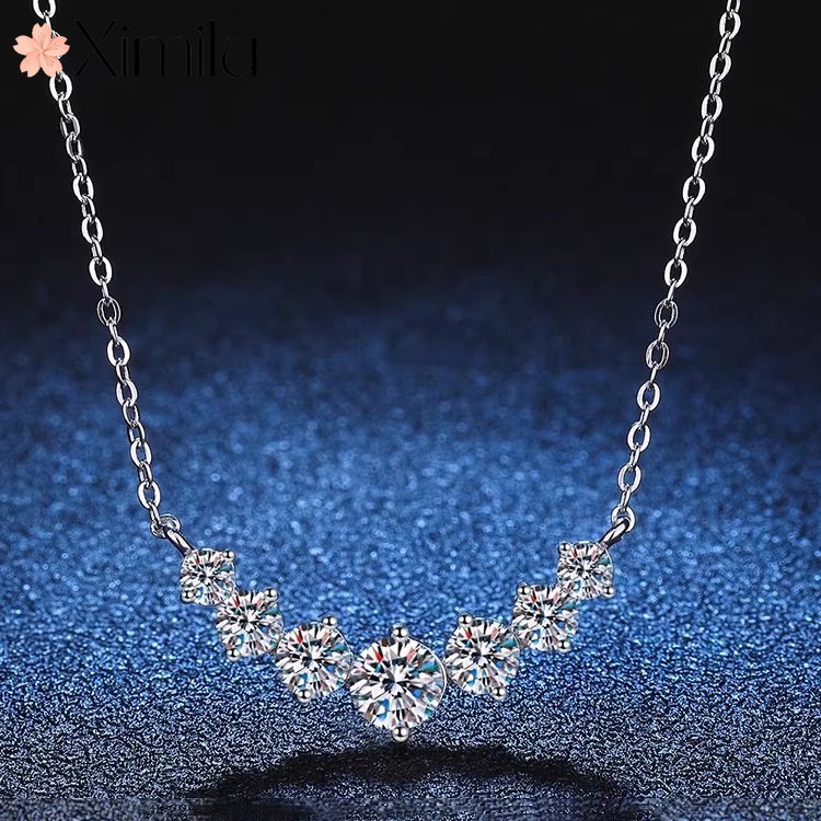 ❤ Original Inline Smile สร้อยคอเงินหญิงจี้แฟชั่น Moissanite Clavicle Chain เครื่องประดับ