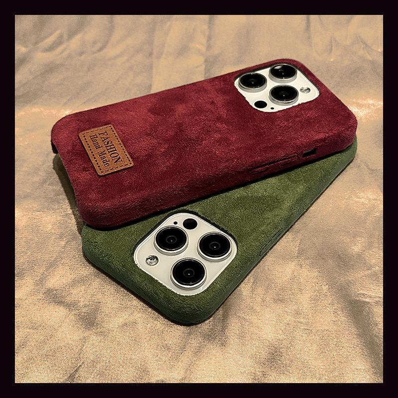 เคสโทรศัพท์มือถือ ผ้ากํามะหยี่ขนนิ่ม แบบเรียบง่าย สําหรับ Iphone 11 12 13 14 15 Pro Max