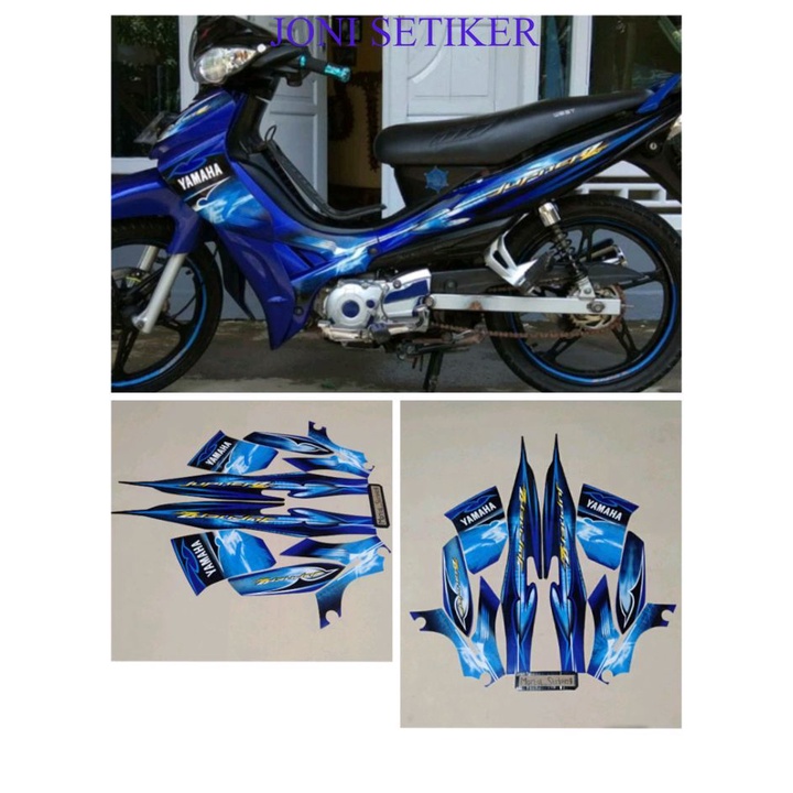 JUPITER Z BURHAN 2008 BLUE BLACK MOTORCYCLE BODY STRIPING STICKER / JUPITER Z OWL STRIPING 20