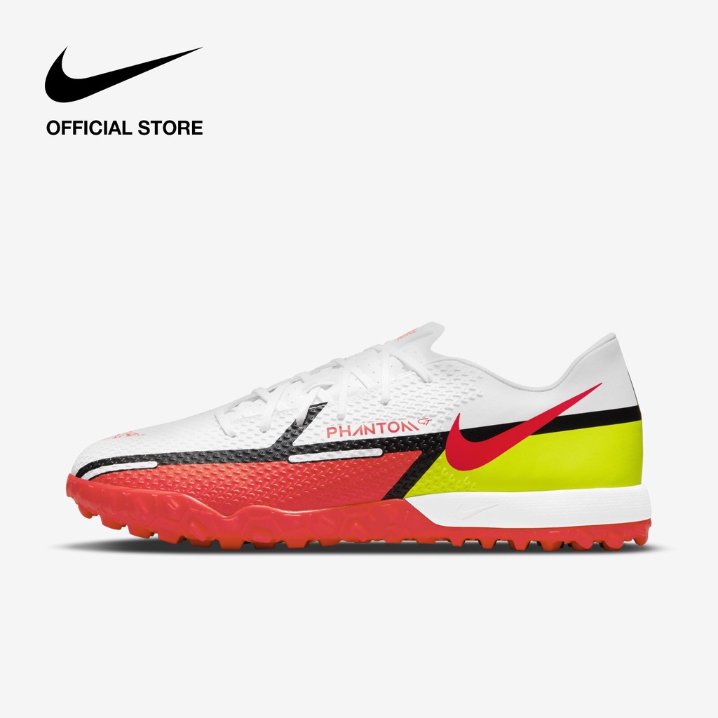 Nike Unisex Phantom GT2 Academy TF Turf Football Shoes - White รองเท้าฟุตบอลยูนิเซ็กส์สำหรับพื้นสนามหญ้าเทียมสั้น