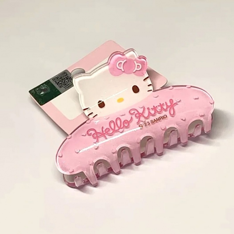 Hello Kitty กิ๊บติดผมอะคริลิคด้านหลังหัวผมคว้าขดลวดผมอาบน้ํากิ๊บติดผมน่ารักมูลค่าสูงสไตล์อิน KT ควบคุมคลิปต้องมี