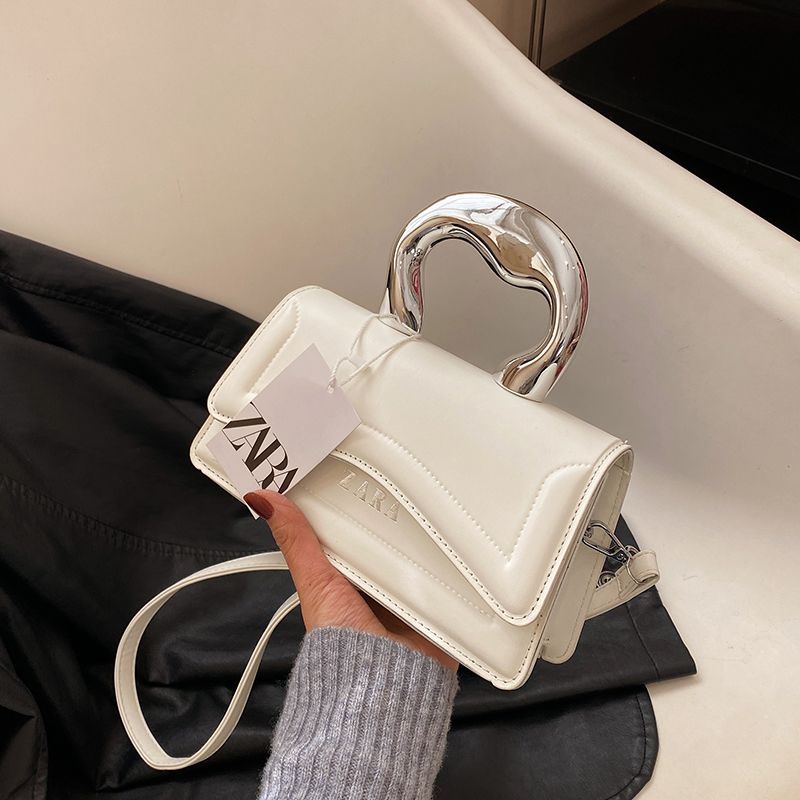 Zara กระเป๋าสะพายไหล่ กระเป๋าถือ ทรงสี่เหลี่ยม ขนาดเล็ก สีพื้น แฟชั่นฤดูใบไม้ผลิ สําหรับสตรี 2023