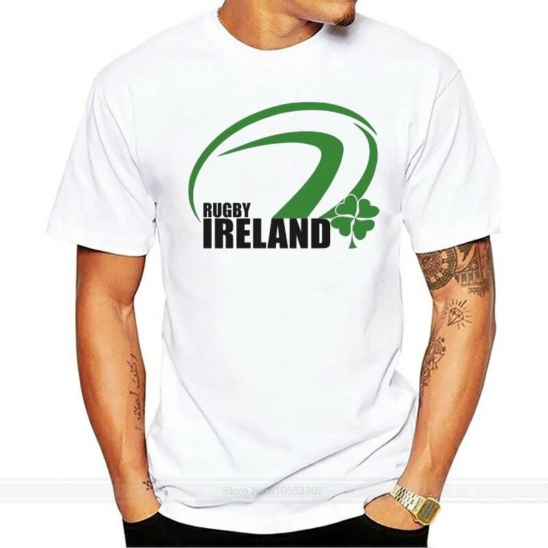 เสื้อผ้าพัดลมไอริชผู้สนับสนุน Top Lucky Clover Ireland Rugby Union Team T Shirt Cool Casual pride T 